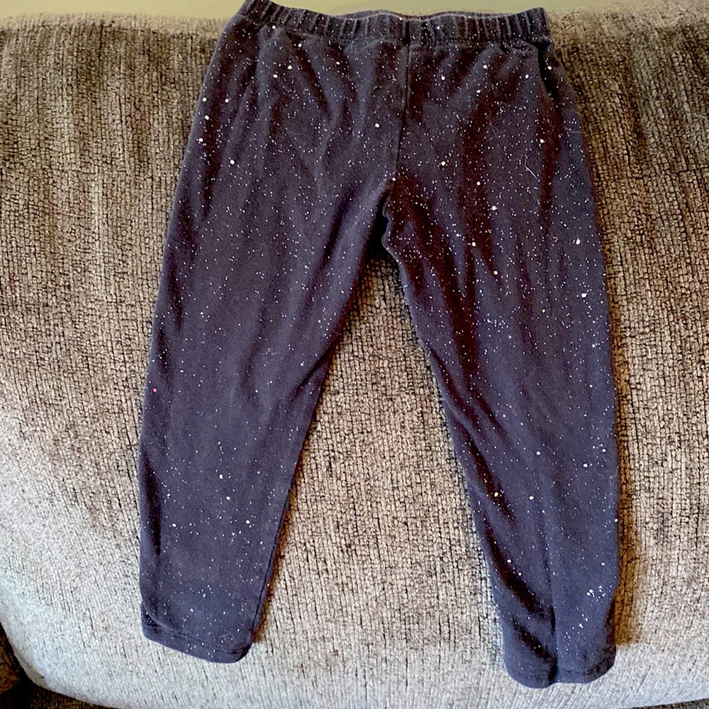 Girls black sparkle leggings